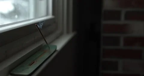 Incense burning wide Stock Footage 147887193