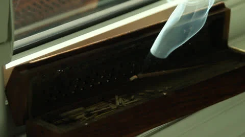 Incense burning on windowsill at night. Dancing smoke. HD 1080p 24fps. Stock Footage 22753331