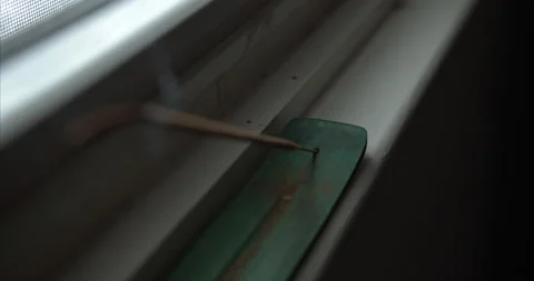 Incense close up with rack focus Stock Footage 147891108