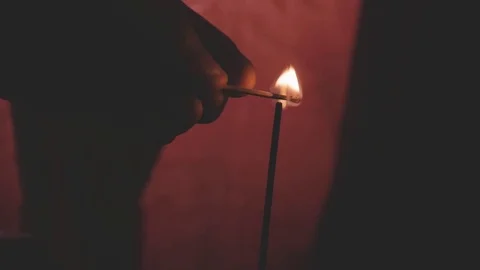 Incense In The Dark Stock Footage 79218506