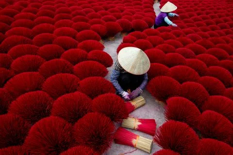 Incense making Stock Photos