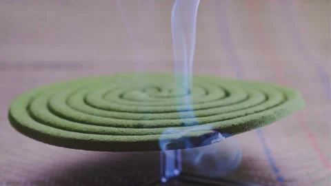 Incense from mosquitoes while the wind blows. Stock Footage 241648007