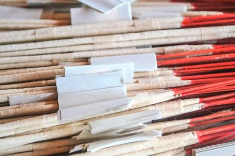 Incense multicolored for the temple Stock Photos