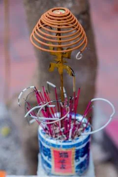 Incense with smoke Stock Photos