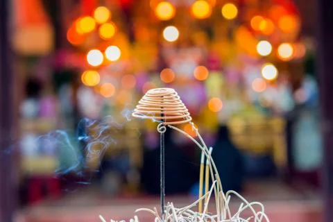 Incense with smoke Stock Photos