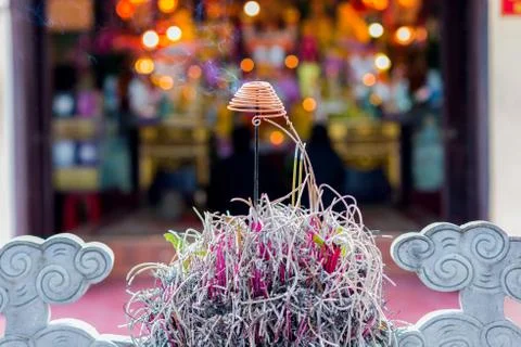Incense with smoke Stock Photos