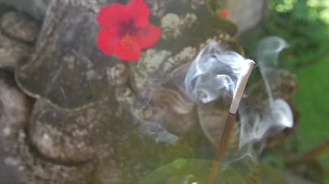 Incense on statue 動画素材 55455523