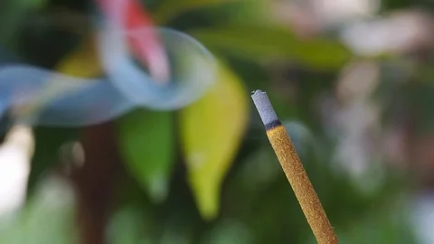Incense stick burning slow motion Stock Footage 122114908