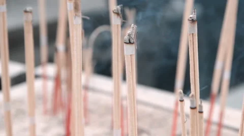 Incense sticks burning Video stock 60631782