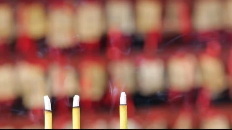 Incense sticks  Stock Footage 974586