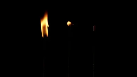 Incense sticks light up and begin to smoke. Stock Footage 117531015
