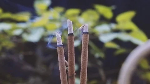 Incense sticks with smoke Stock Footage