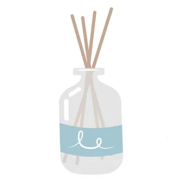 Incense sticks for SPA. Reed diffuser with essential oils. Isolated icon, fla Stock Illustration