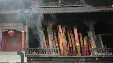 Incense at temple Video stock 10788605