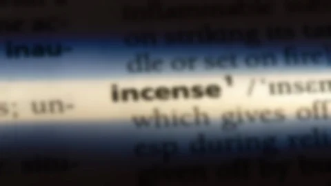 Incense word in a dictionary. Stock Footage 99561024