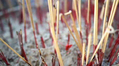 Incenses smoke in Asian temple Stock Footage 51340853