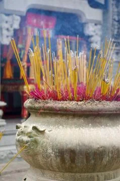 Incenses in a temple Foto stock