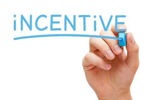 Incentive blue marker Stock-Fotos
