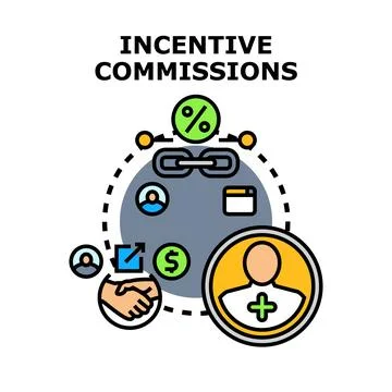 Incentive commissions program for sales compensation Illustration