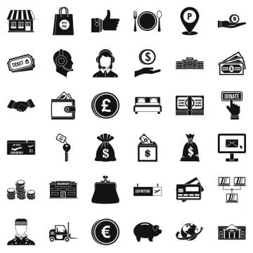 Incentive icons set, simple style Ilustração Stock