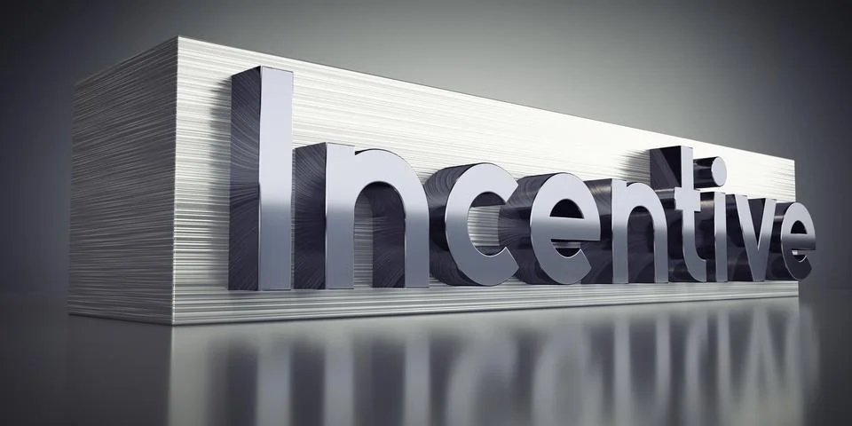Incentive - metal typographical concept - 3D illustration Stock Illustration