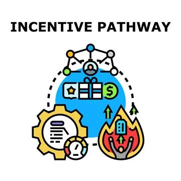 Incentive pathway encouraging performance and rewarding success Stock Illustration