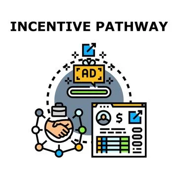 Incentive pathway marketing strategy concept drawing Stock Illustration