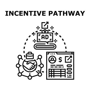 Incentive pathway marketing strategy concept drawing Stock Illustration