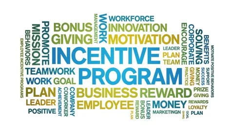 Incentive program animated word cloud,animation tag kinetic typography loop. Stock Footage 263965014