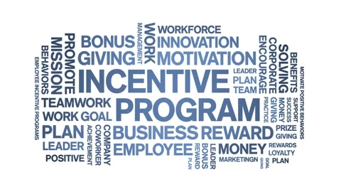 Incentive program animated word cloud,animation tag kinetic typography loop. Stock Footage 263965077