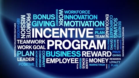 Incentive program animated word cloud,animation tag kinetic typography loop. Stock Footage 263965671