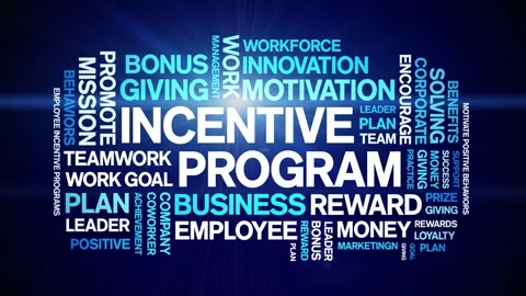 Incentive program animated word cloud,animation tag kinetic typography loop. Stock Footage 263965766