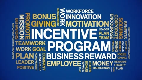 Incentive program animated word cloud,animation tag kinetic typography loop. Stock Footage 263965994