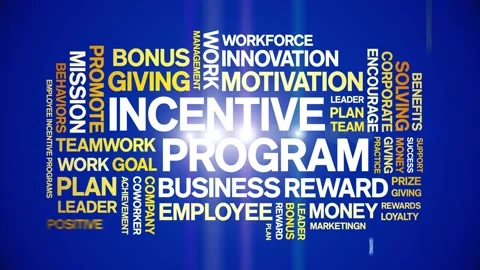 Incentive program animated word cloud,animation tag kinetic typography loop. Stock Footage 263966461