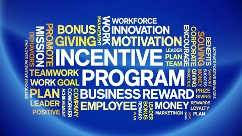 Incentive program animated word cloud,animation tag kinetic typography loop. Stock Footage 263966577