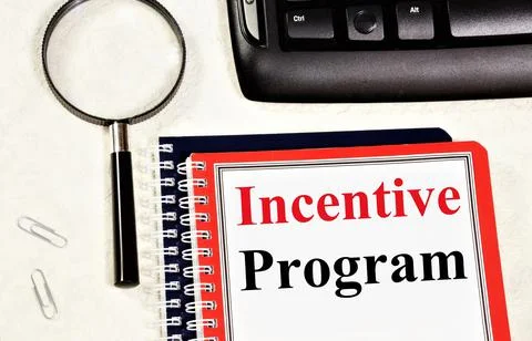 Incentive program. Text label in the planning notebook. Stock Photos