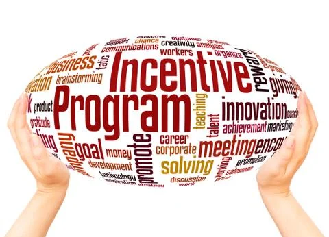 Incentive program word cloud hand sphere concept Foto stock