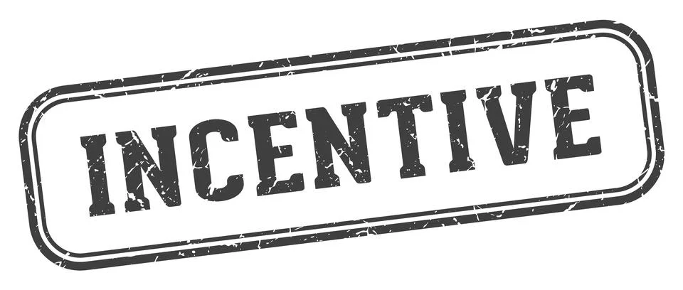 Incentive stamp. incentive rectangular stamp on white background Stock Illustration