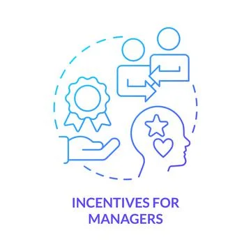 Incentives for managers blue gradient concept icon Stock Illustration