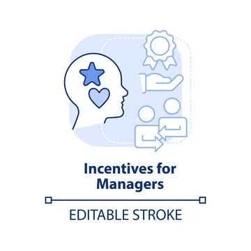 Incentives for managers light blue concept icon Stock Illustration