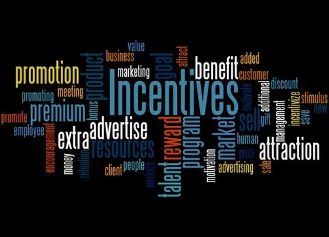 Incentives, word cloud concept イラスト素材