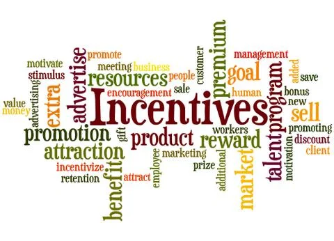 Incentives, word cloud concept Stock Illustration