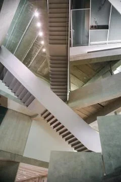 Inception Ceiling Stair Case Stock Photos
