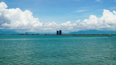 Inception of development growth at Phan rang City Vietnam Video stock 154932585