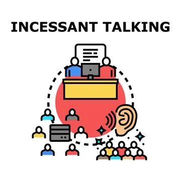 Incessant talking concept representing communication problem Ilustração Stock