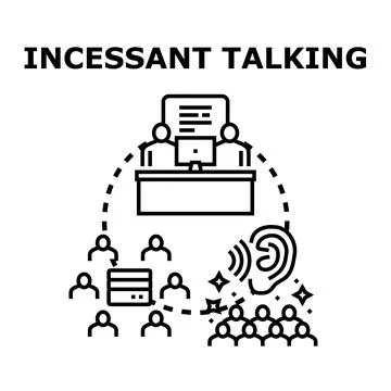 Incessant talking concept representing communication problem Ilustração Stock