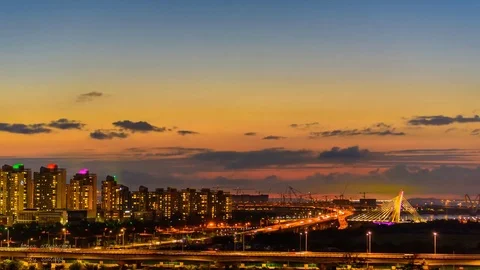 Incheon bridge,korea. Stock Footage 79077850