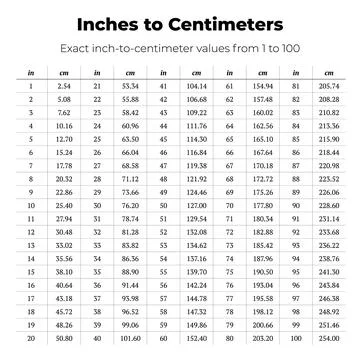 Inches to Centimeters Conversion Chart Stock-Illustration
