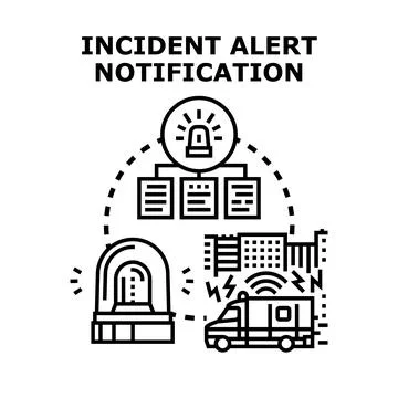 Incident alert notification for emergency and crisis management Stock Illustration