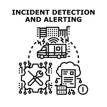 Incident detection, alerting, and management system concept Illustrazione stock